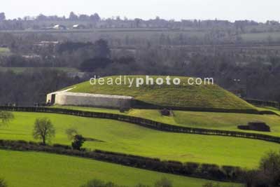 Newgrange, as seen from the top of Dowth