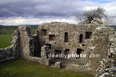 The walls of the ruined monastery at the hill of Slane