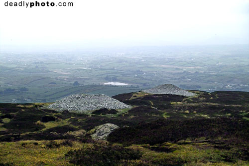 Carrowkeel: Cairn G, and H, with south Sligo in the background