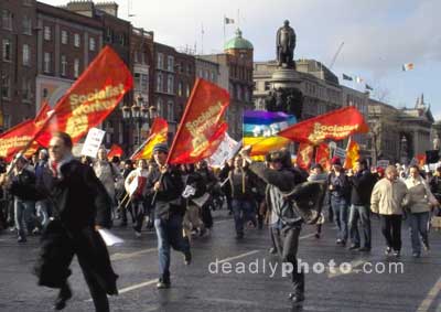 Socialist Worker Types, Daniel O'Connell, The General Post Office, and a couple of Irish Flags