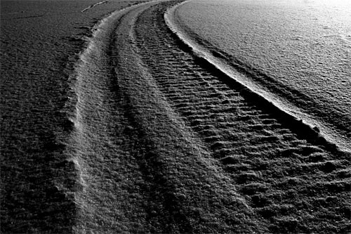 Monochrome tracks in snow, Inari Finland