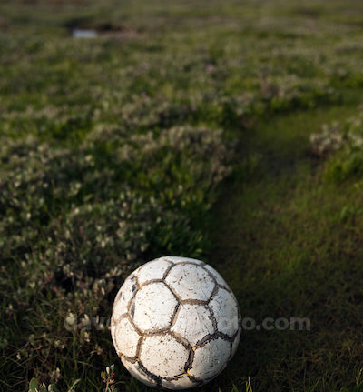 Found football, Bull Island, Dublin