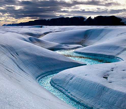 Arctic Blue Melt River, Petermann Glacier, Climate Change
