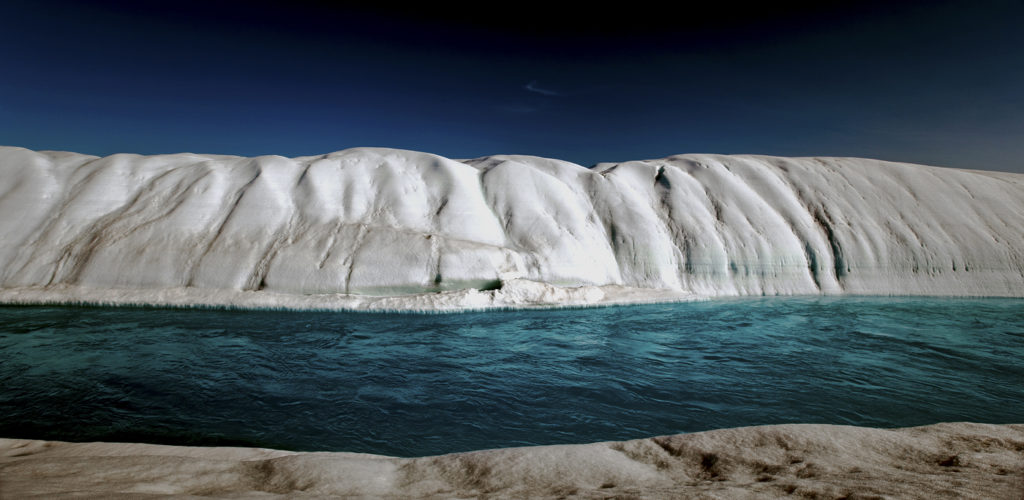 Climate Change Greenland: Melt River, Petermann Glacier, Arctic