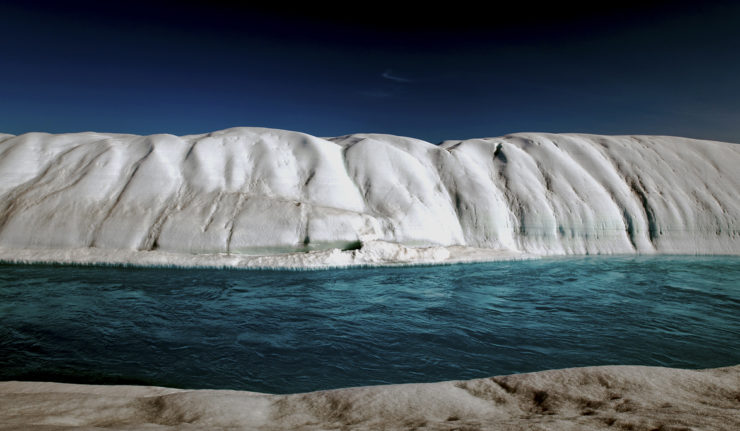 Climate Change Greenland: Melt River, Petermann Glacier, Arctic