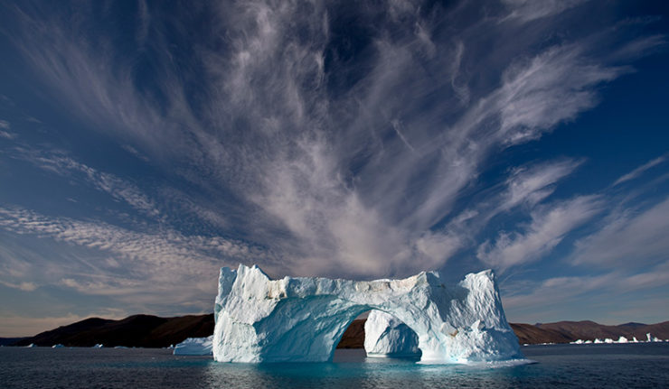 Iceberg: Cirrus clouds over iceberg