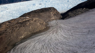 Ice sheet sliding towards Helheim Glacier, Greenland