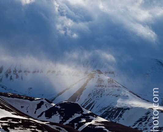 Dramatic clouds over the mountains, Svalbard