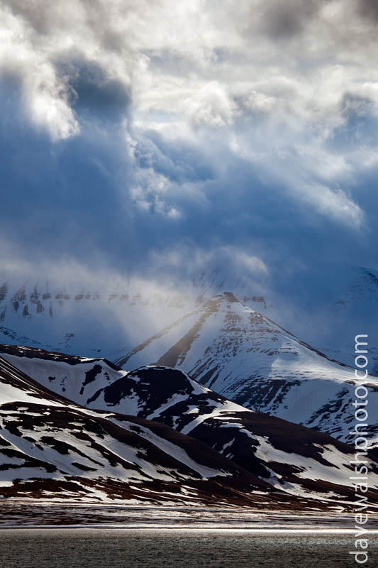 Dramatic clouds over the mountains, Svalbard