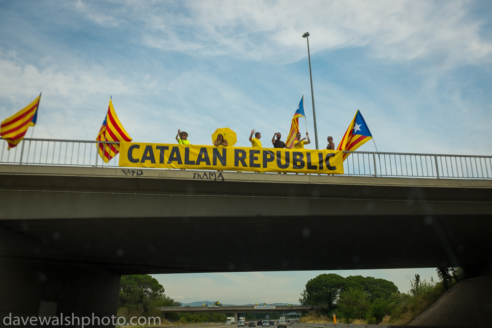 Pro independence activists call for a Catalan Republic