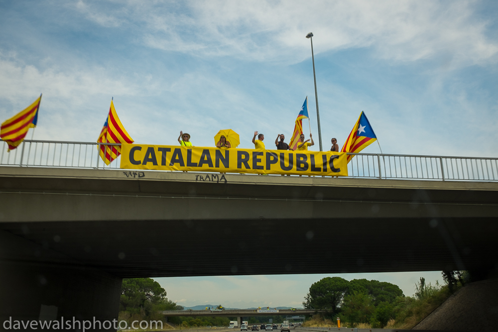 Pro independence activists call for a Catalan Republic