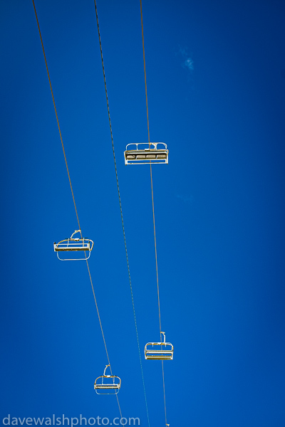 Empty ski lifts, La Mongie, France