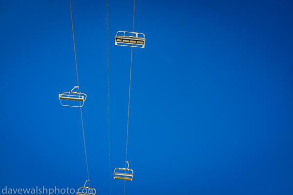 Empty ski lifts, La Mongie