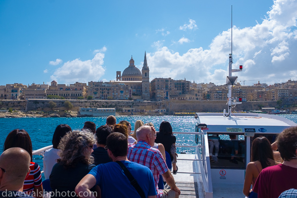 View of Valetta from Tourist boat passing Manoel Island, Malta