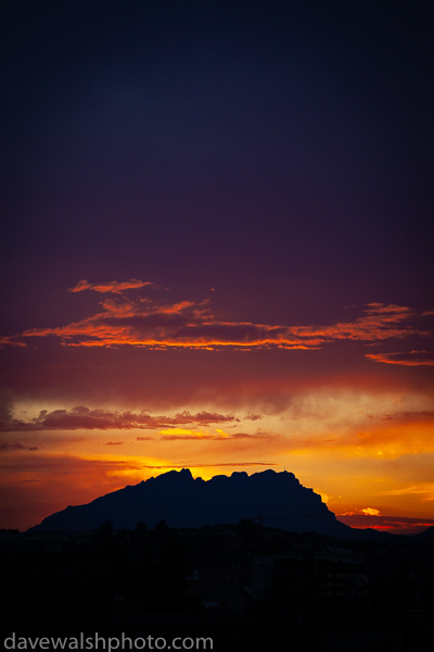 Sunset at Montserrat mountain, Catalonia, Spain