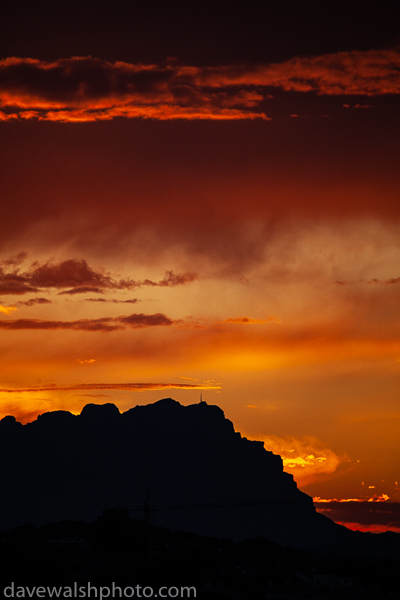 Sunset at Montserrat mountain, Catalonia, Spain