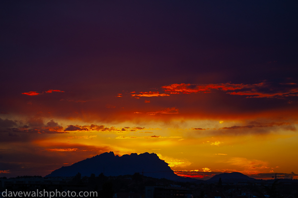 Sunset at Montserrat mountain, Catalonia, Spain