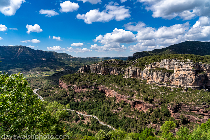 T-3225 road from the clifftop village of Siurana, Catalonia