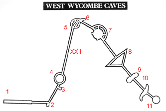 Map of the West Wycombe Caves
