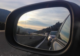 Massive queues crossing Spain-France Border following controls put in place after November Paris attacks.