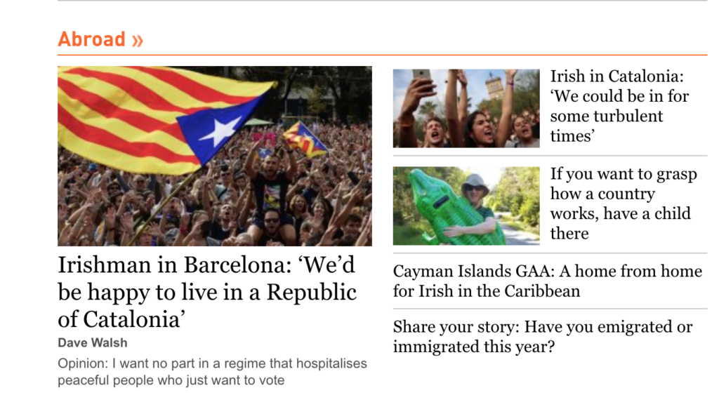 Irishman in Barcelona: ‘We’d be happy to live in a Republic of Catalonia’